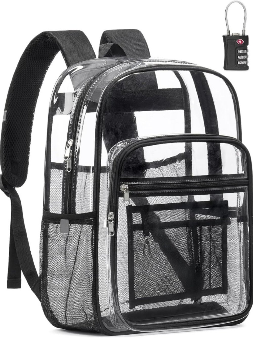 Heavy Duty Clear Backpack for School, TSA-Approved Bookbag, Durable & Stylish